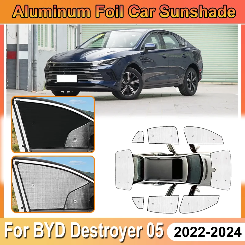 

For BYD Destroyer 05 Accessories 2022 2023 2024 Car Aluminum Foil Windshield SunShade Covers UV Protector Sun BaffleAccessorios