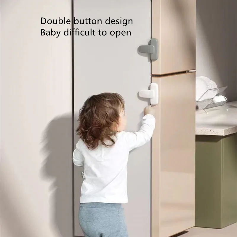 Home refrigerator door lock Children\'s cabinet lock Infant and child safety fixed lock anti-opening refrigerator door lock