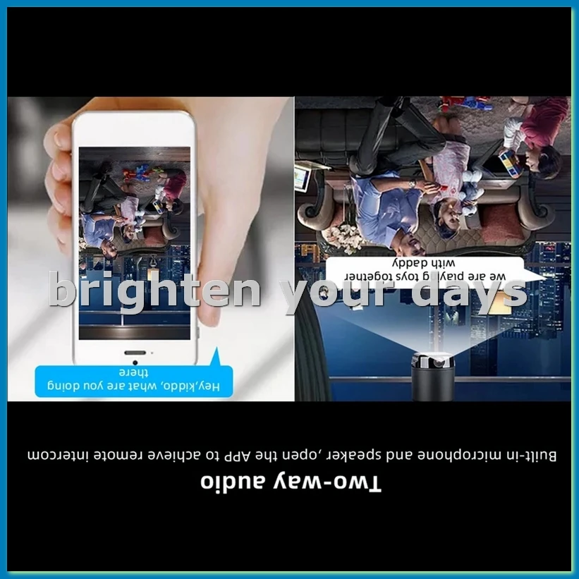 

Беспроводная домашняя камера 1080p, вращающаяся на 360 градусов мини-камера с ночным видением, широкоугольный объектив 140 градусов, веб-камера-VVNB