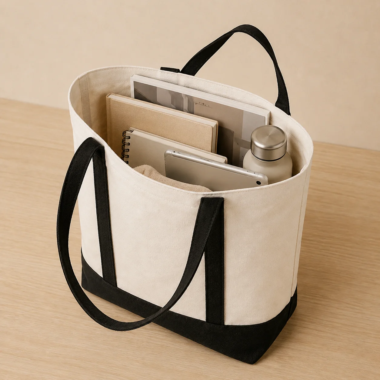 Customzied Canvas Tote Bags Printed Name Logo Words Handbag Daily Use Tutoring Commuting Bags Large Capacity Shoulder Carry Bags