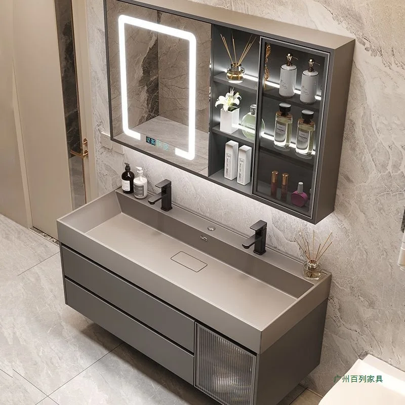 خزانة حمام كبيرة، حوض غسيل متكامل، مغسلة، حوض غسيل، حمام، مجموعة خزانة مغسلة قابلة للتخصيص #2