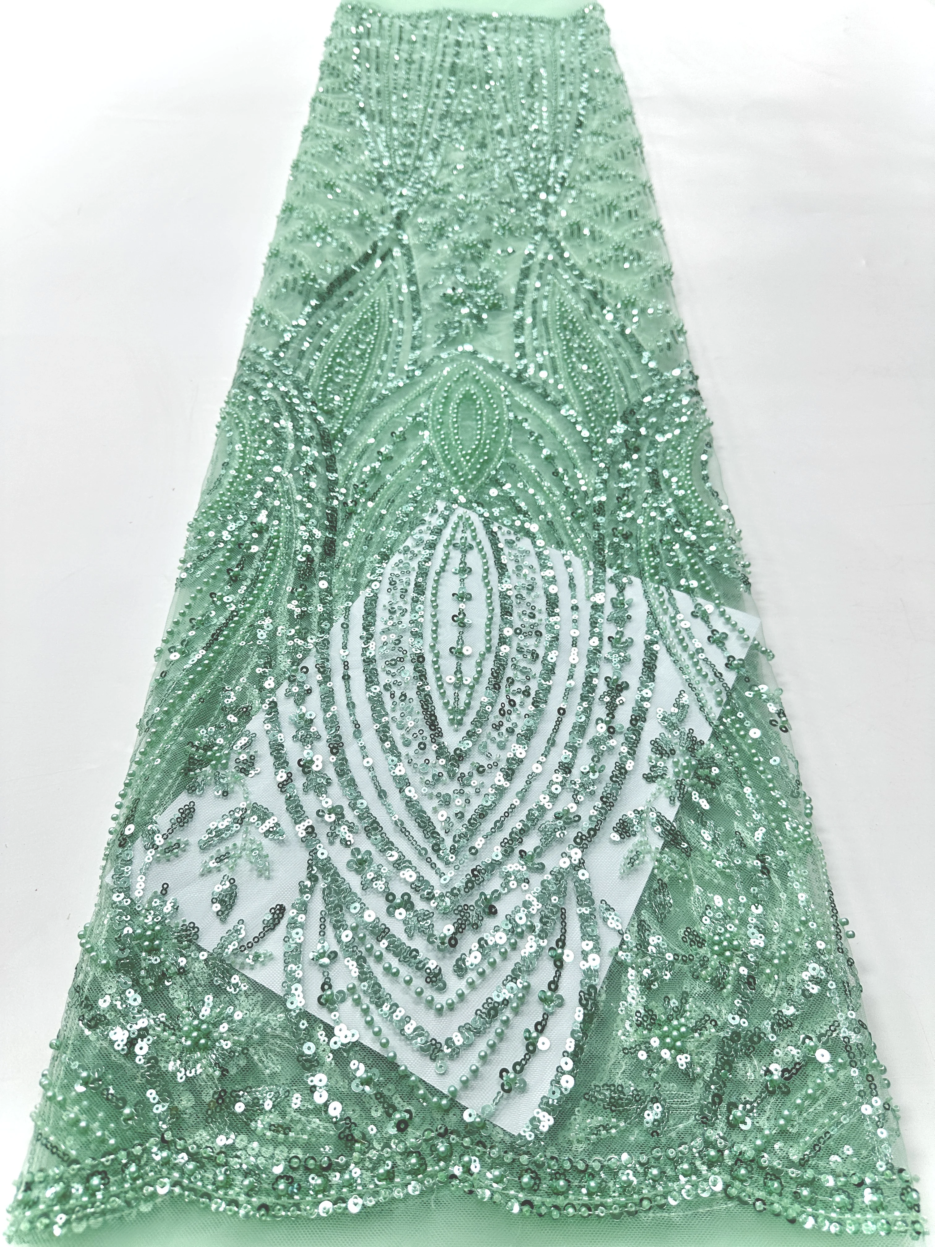 

African Beaded Net Mesh Lace Fabric 2025 High Qualit Embroidery Sequins French Tulle Lace for Nigerian Wedding Party Dress