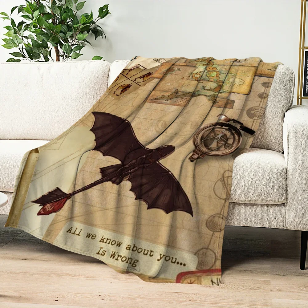 H-How To T-Train Y-Your D-Dragon Skicomfort دافئ ناعم للمنزل للأطفال بطانية غداء مناسبة لغرفة المعيشة والمكتب هدايا السفر اليومية