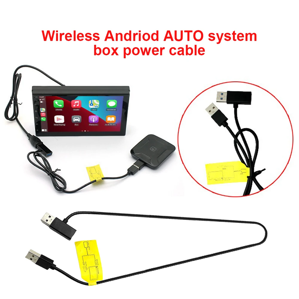 Wireless CarPlay Android Auto 12V AI Box Power Cable Prevent Restart Converter High Speed Power Supply Cable Car Adapter Cord