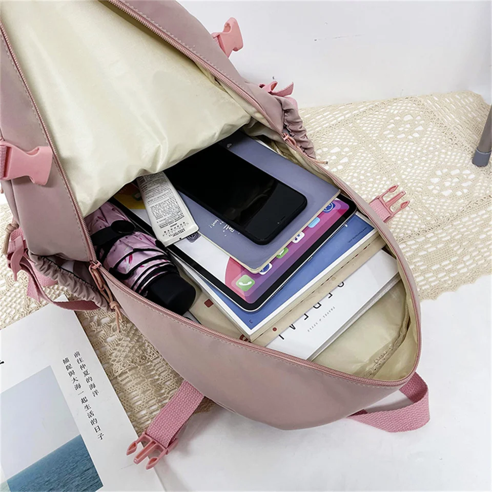 Zaino da donna carino zaini da scuola in Nylon multitasche impermeabili per studenti ragazze femminili pacchetto di libri per Laptop Kawaii Mochilas