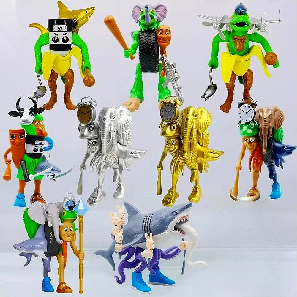 الإيطالية Brainrot الوحش الانصهار طبعة أرقام لعبة تونغ تونغ صحور Tralalero Tralala أنيمي عمل الشكل حلية لعبة هدية