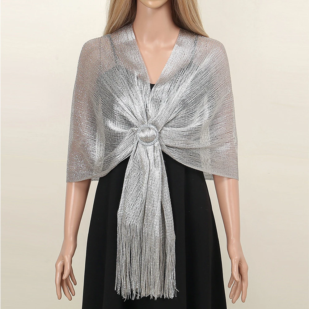 

Ladies Solid Color Shawl with Lightweight Polyester Yarn Fabric for Comfortable Wear at Casual Wedding and Party Events