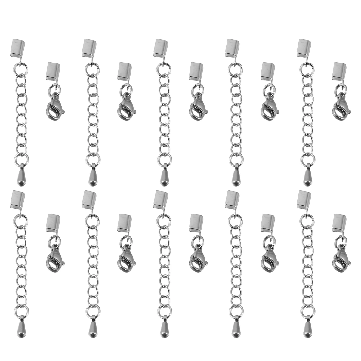 

10 Pcs Stainless Steel Lobster Claw Clasps Cord Clips Connectors Bracelet Necklace DIY Jewelry Making Accessories