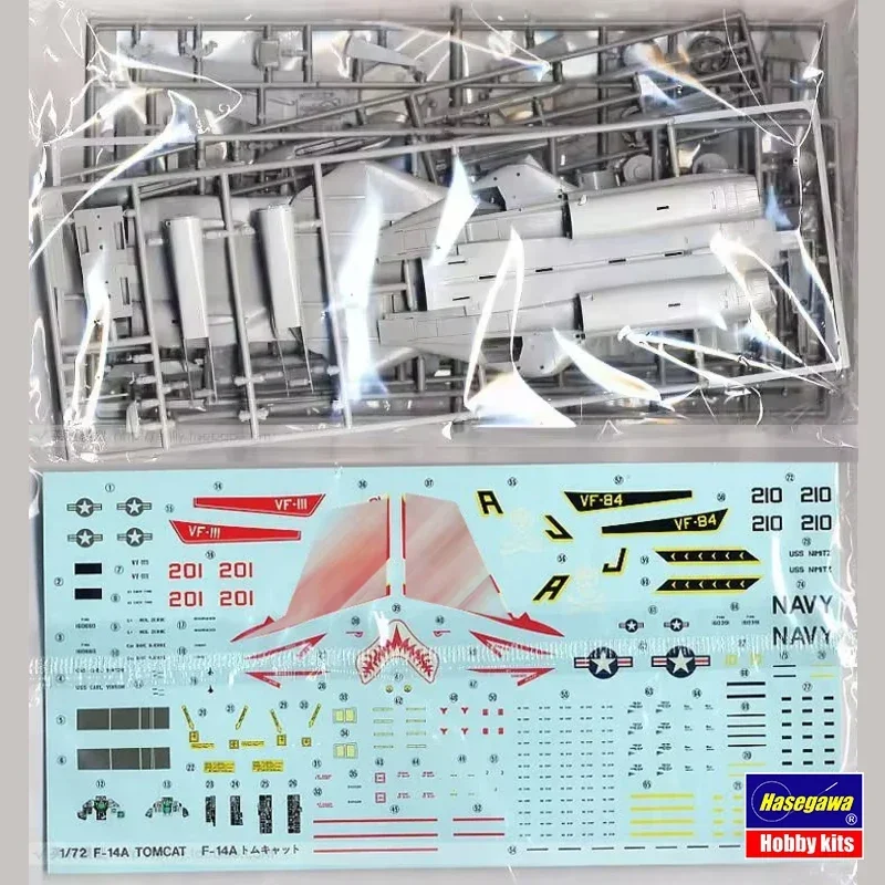 مجموعة نماذج طائرة بلاستيكية مجمعة من Hasegawa 00533 F-14A Tomcat (رؤية عالية) 1/72