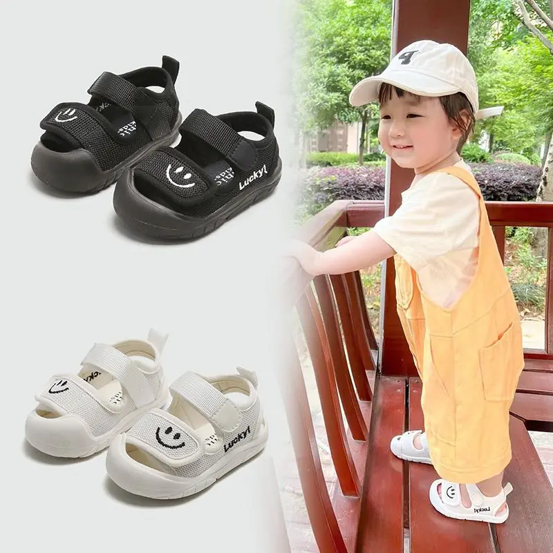 

Toddler Sandals Summer Children Shoes Little Kids Sport Sandals Lucky Smile Face Unisex Baby Boys Girls Casual Anti-slip Sandals