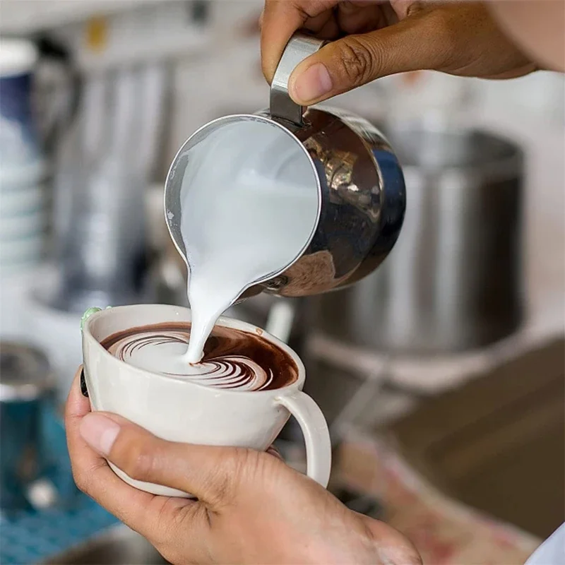 

Coffee Milk Frothing Jug Latte Art Milk Frother Pitcher Stainless Steel Measurement Pouring Cup Espresso Barista Dropshipping