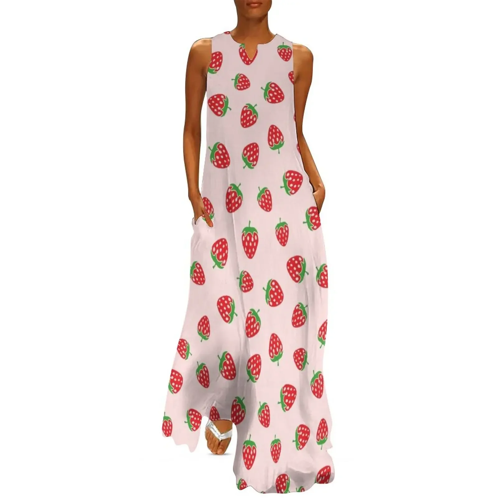 

Strawberry Long Dress women's evening dresses cocktail dresses Dress