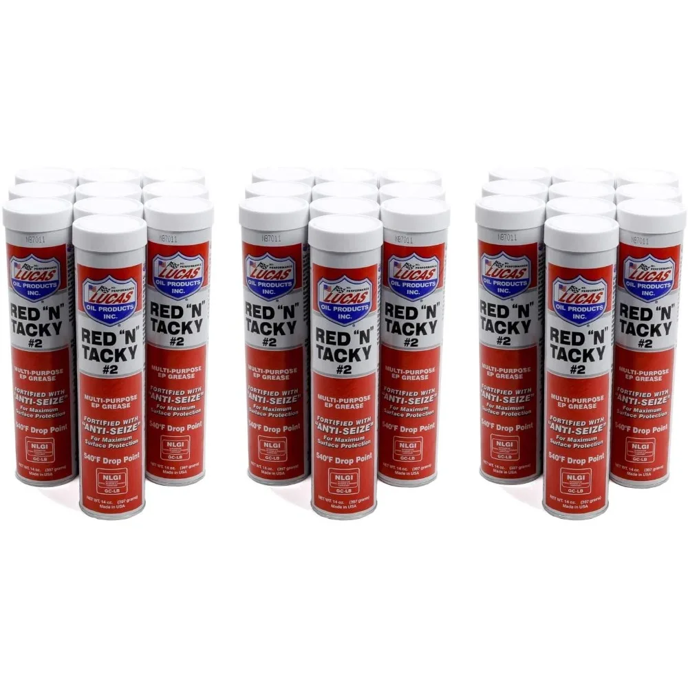 US Shipping Red and Tacky Grease 14 oz Tube Multipurpose High Temperature Lubricant Case of 30 Tubes