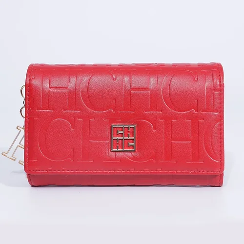 Imagen 2 del producto CH moda Otoño/Invierno cartera pequeña 2025 nueva letra de Color sólido en relieve cartera con múltiples ranuras para tarjetas para hombre y mujer