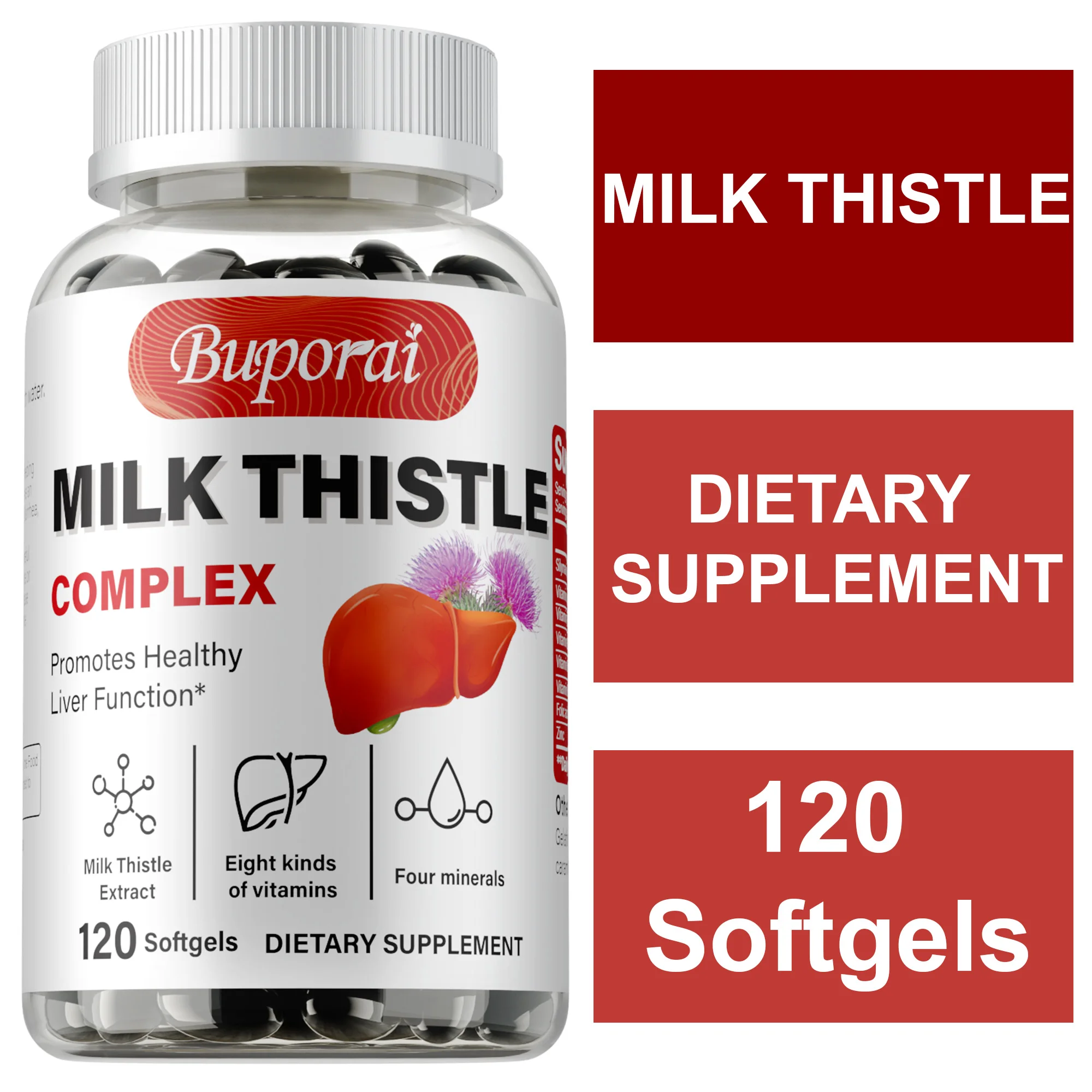 

Milk Thistle Capsules - Liver Cleansing, For Kidney & Liver Health, Promotes Skin and Digestive Health