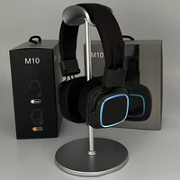 New wireless Bluetooth retro style M10 headset with neutral light emission, three-dimensional cotton, and heavy bass