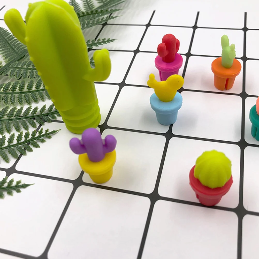 

7 Pcs Bar Preservation Tool Beverage Stopper Silicone Bottle Cap Cactus Shaped