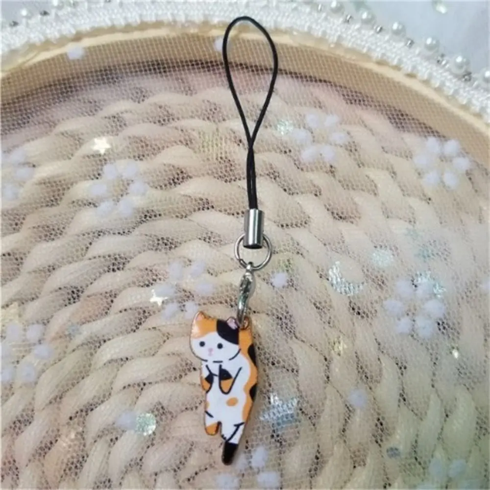 

Cute Bag Charms Metal Keychains Case Strap Decor Phone Lanyards Phone Hanging Charms Mobile Phone Strap Cat Phone Strap