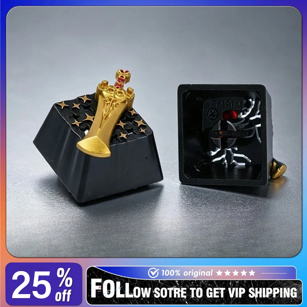 Original DOTA 2 Themed Keycap Black King Bar/Radiance Game Peripheral Metal Material Keycap for Mechanical Keyboard Decoration