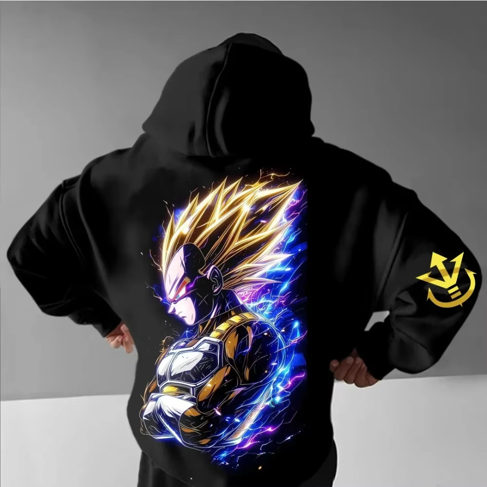 

Dragon Ball 2025 Summer Autumn Men's Hooded Sweatshirt Vegeta Anime Printing Casual Street Trend Children's Parent-Child Top