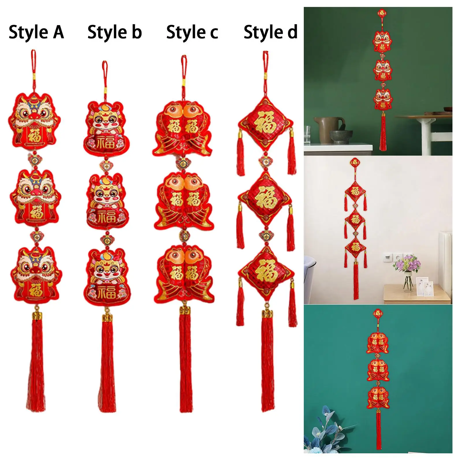 Chinese New Year Hanging Pendant Chinese New Year Decoration 2024 for Windows Office Holidays Bedroom Housewarming Gifts