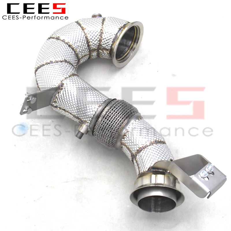 cees السيارات SS304 النازل لمرسيدس بنز AMG GT43 3.0T 2019-2023 سيارة العادم الحرارة درع تدفق مجاني أسفل الأنابيب صالح الأسهم العادم #2