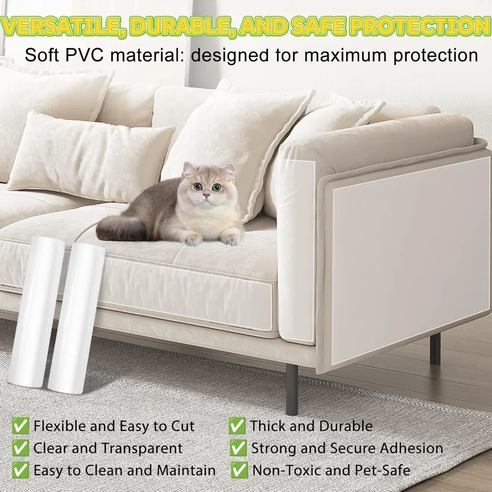 Anti Cat Scratch Furniture Protective Cover Self-adhesive Peelable Pet Training Tape PVC Anti Cat Scratch Sofa Furniture Sticker
