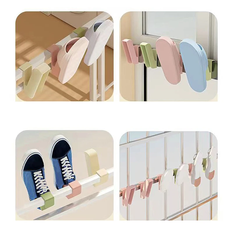 No Punching Shoe Drying Rack Bedroom Neat Storage Shoe Drying Slippers Rack Bathroom Rack Slipper Hook Toilet Drainage Rack Wall