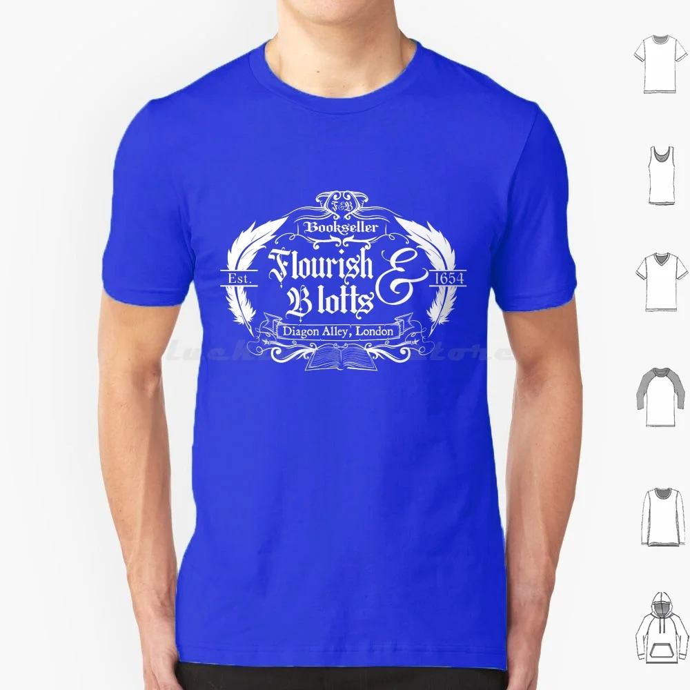 Flourish And Blotts T Shirt Big Size 100% Cotton Magic Wizard Dragon Alley Bookstore Nerd Geek