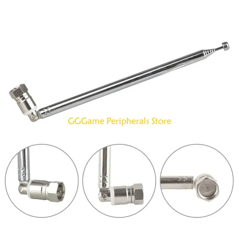 

U55B F Type Telescopic Radio Aerial F Plug Antenna Shrink Length 5.91in for TV Radio