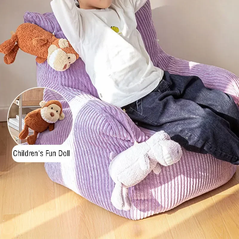 60cm INS Style Lazy Bean Bag Sofa Cute and Eco-friendly Macaron Kids Beanbag Couch Pouf Armchairs for Bedroom Reading Furniture