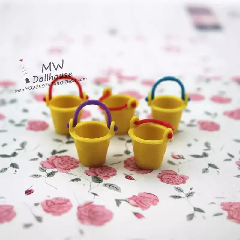 5pcs DOLLHOUSE Miniature Food Play Scene Model Dollhouse Accessories Mini Bucket - view 4