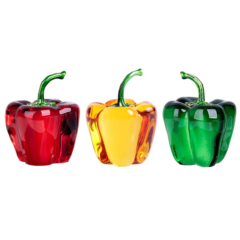 

Mini Crystal Chili Figurines Cute Glass Model Car Ornament Bell Pepper Desktop Paperweight Home Wedding Gift Decoration