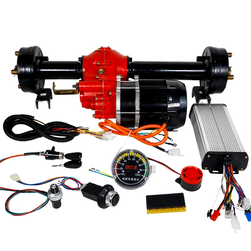 70cm 48V 700W Ultra-low Speed 1:28 Reduction Drive Axle Kit 2km/h Iron Motor with Full Control System Electric Trolley