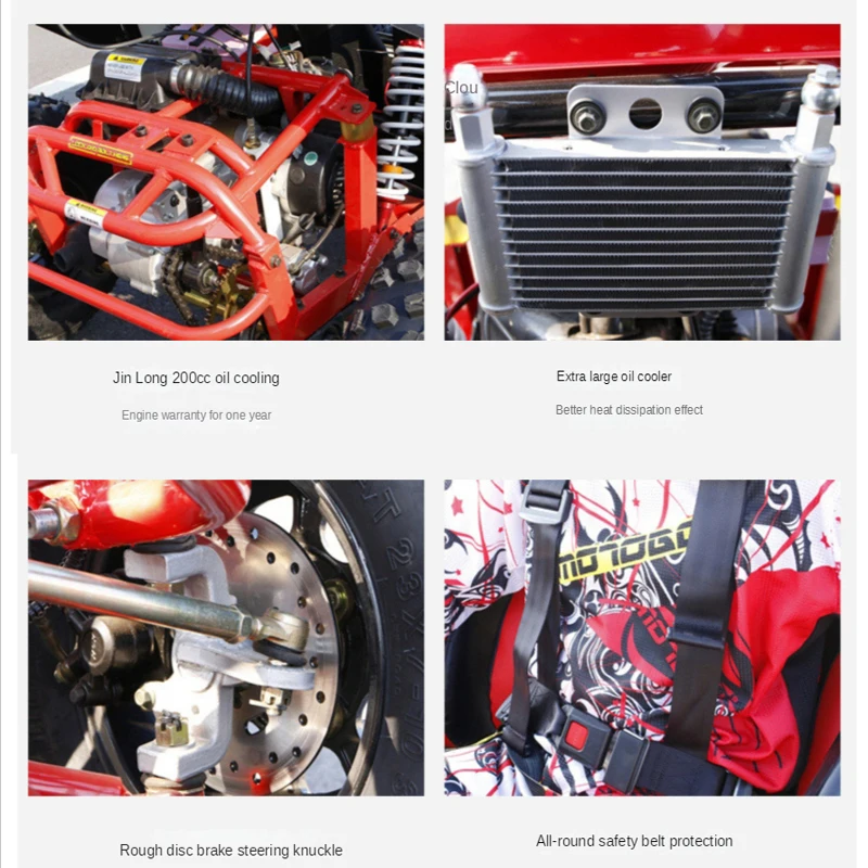 Go Kart Four-wheel Off-road Motorcycle Steering Wheel Beach Car All Terrain Vehicle Mountain Bike Utv Directly Supplied
