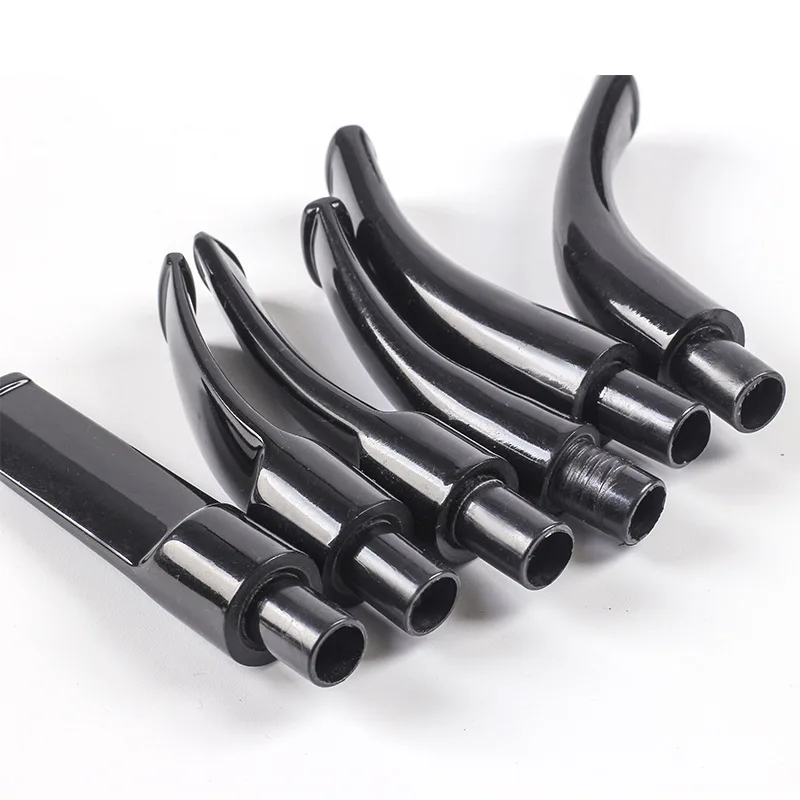 Black Mouthpieces Pipe Stems Tobacco Pipe Stem for Smoking Tool Accessories Bent Taper 9mm Filter DIY Holder