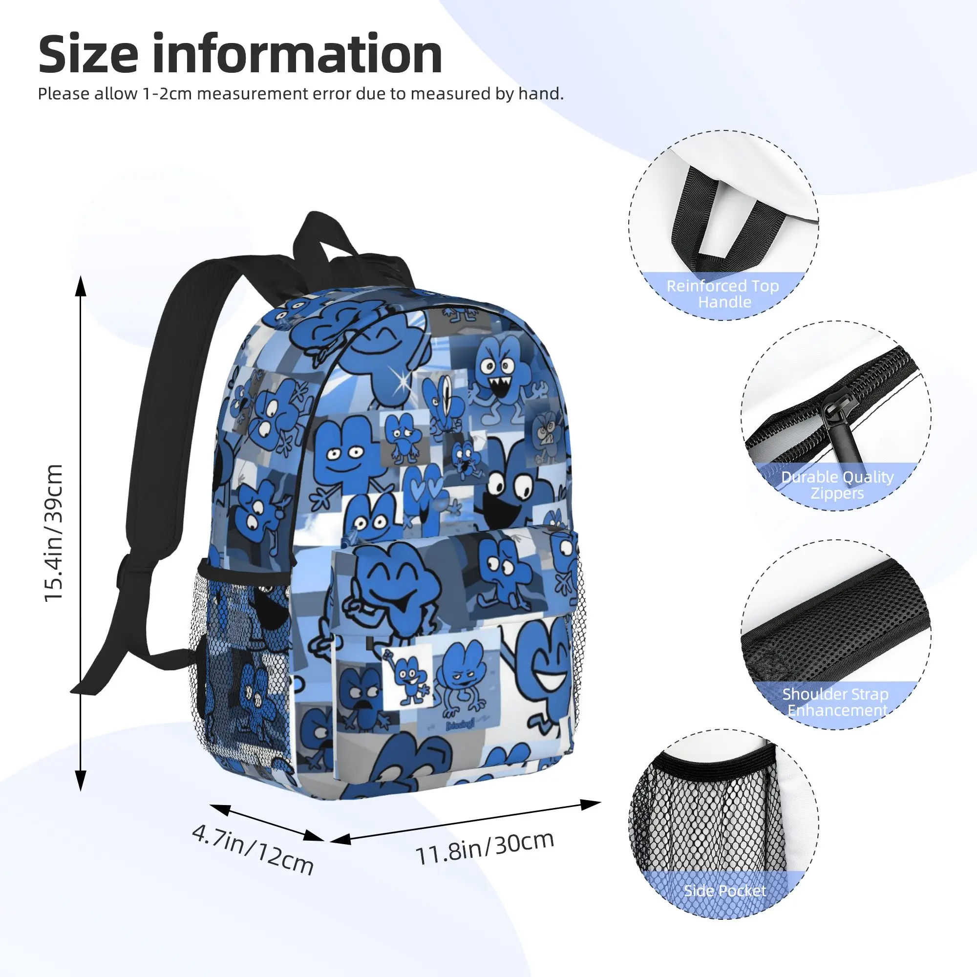BFDI Backpack Hot Sale Daypack Large Capacity Boys Girls BookBag Shoulder Bags for Men Women School Bag