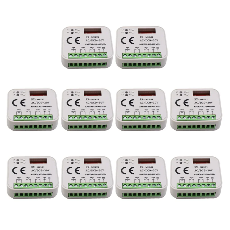 

B29C-10X Garage Door Remote Control Receiver 2Channel Controller Switch For 433 868 Mhz Transmitter RX 433-900MHZ