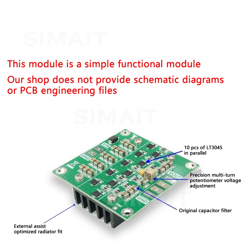 Ultra-Low Noise PCB for LT3045: 10-Parallel Linear PSU, 4-Layer Design, Positive Voltage Regulator Module
