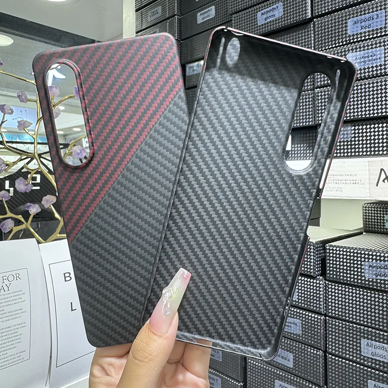 حافظة لهاتف سوني اكسبيريا 1 VI رفيعة للغاية من ألياف الكربون الحقيقية الأراميد مضادة للانفجار غطاء حماية للهاتف المحمول Funda Capa