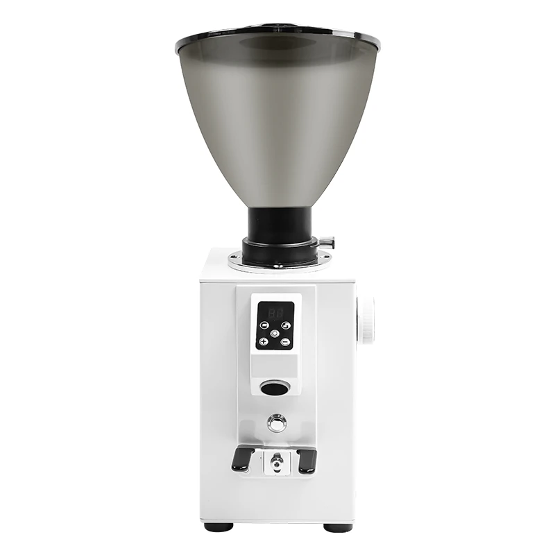 Professional Coffee Bean Burr Mill Grinder for Commercial and Home 64mm Coffee Maker Quantitative, and Time Setting Flat Wheel