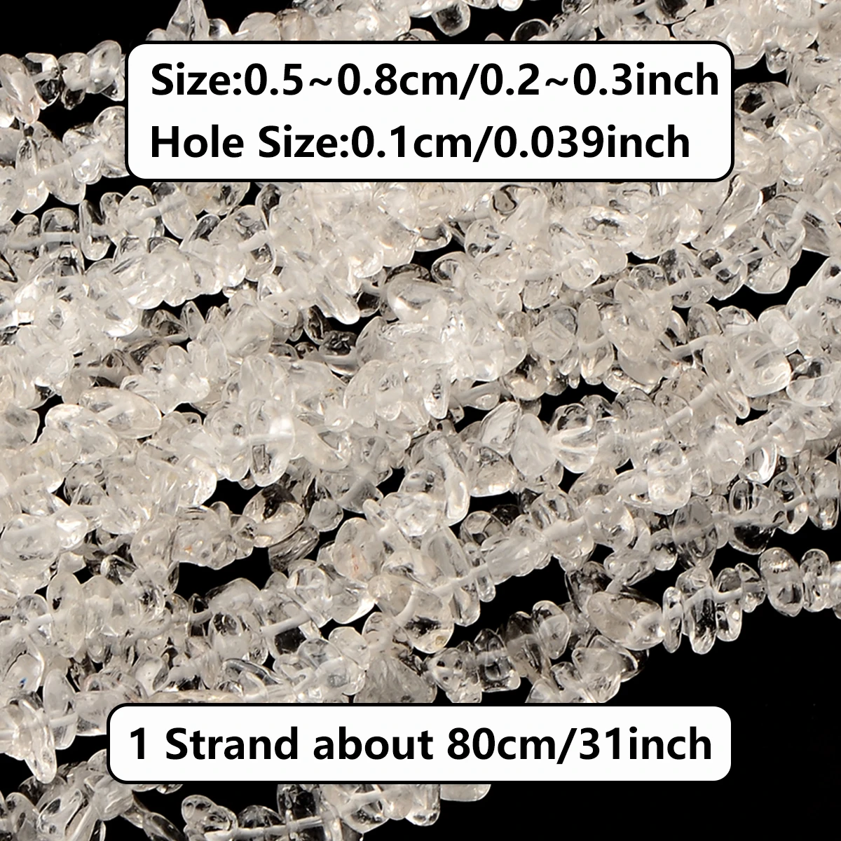 1 Strang 5-8mm Natürliche Unregelmäßige Weiße Kristall Stein Perlen Kies Chips Lose Rock Perlen Mit Loch Für DIY Armreif Schmuck Machen