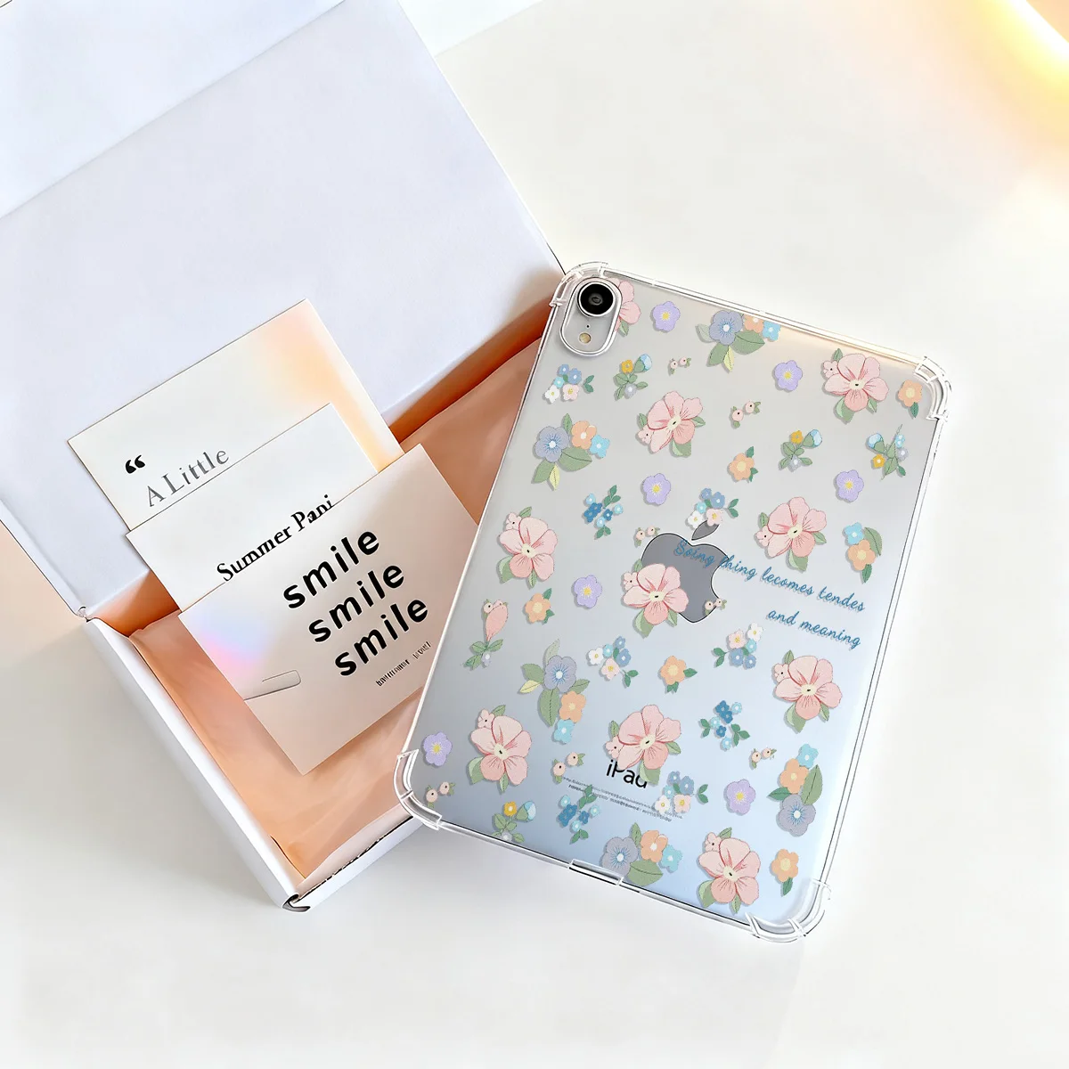 Cute Pink Flowers Soft Case For iPad Pro 12.9 13 11 inch 9.7 Air 13 11 2 1 Mini 7 6 5 4 3 2 iPad 11 10.9 6 5 10.2 4 3 2 Cover
