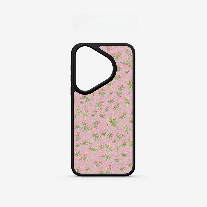 

Pink Floral Leather Pattern Pura70 pro Phone Case Women's Fashion High Quality Vintage Style Mate60 Trendy Protective ...