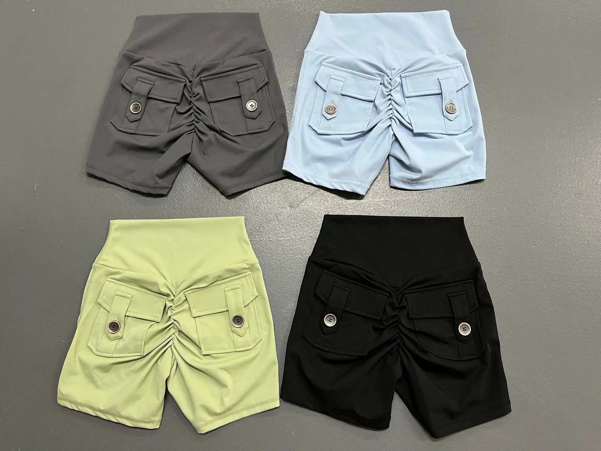 Yoga Shorts With Pocket Women Sport High Waist Tights Buttocks Fitness Workout Leggings Push Up Gym Clothing Cycling Shorts