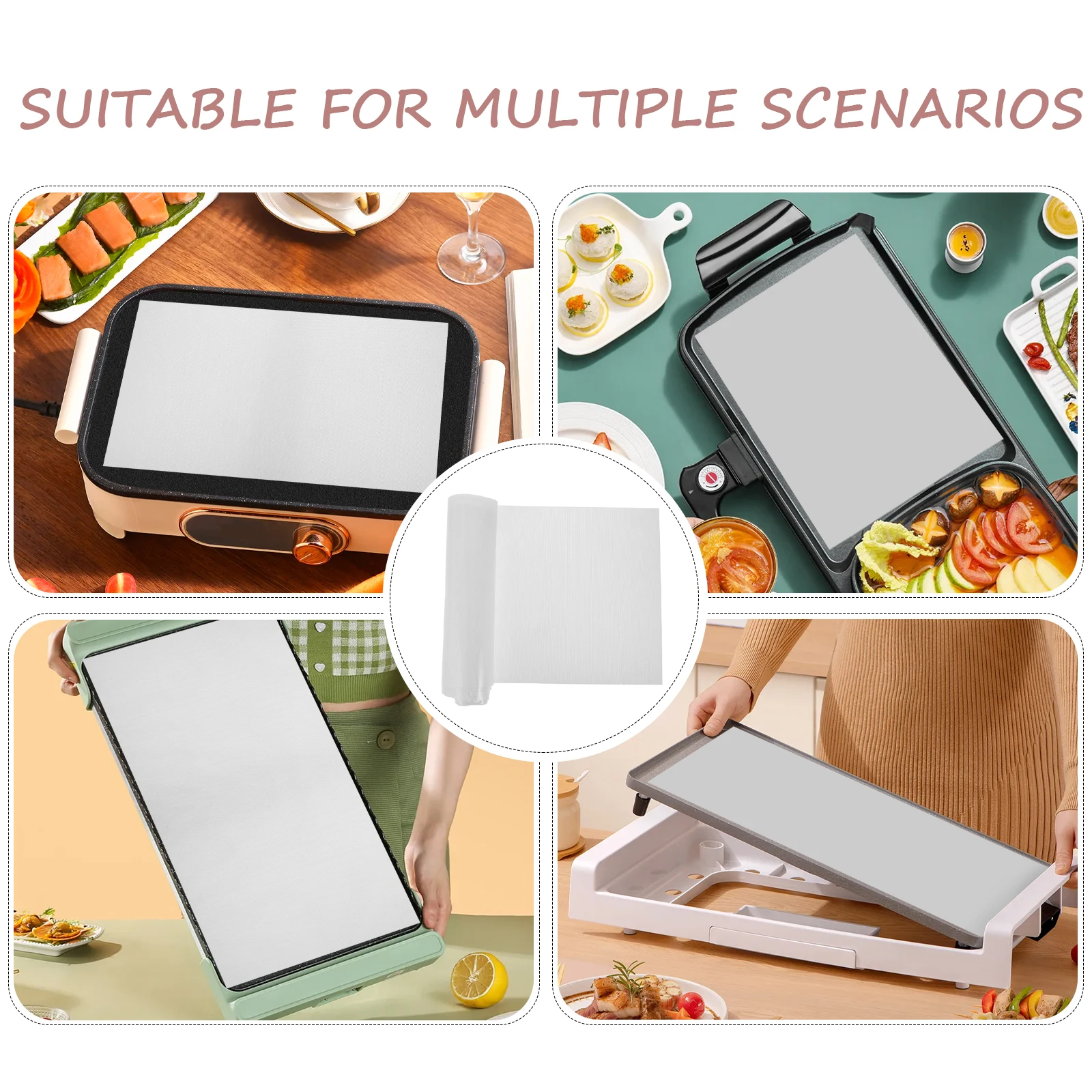 

Silicone Baking Mat 12inx10FT Nonstick Reusable Oven Liner White 30cmx3m Kitchen Pastry Tray Pad Dough Rolling Mat Heat