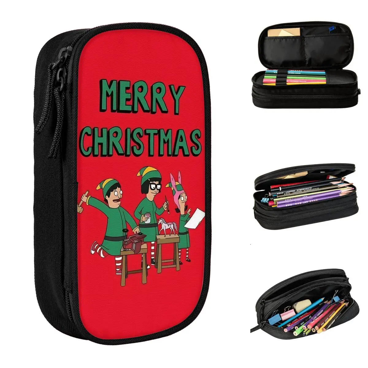 

B-Bob Burgers Thanksgiving Accessories Pen Box Large-capacity School Accessories Pencilcase Birthday Gift