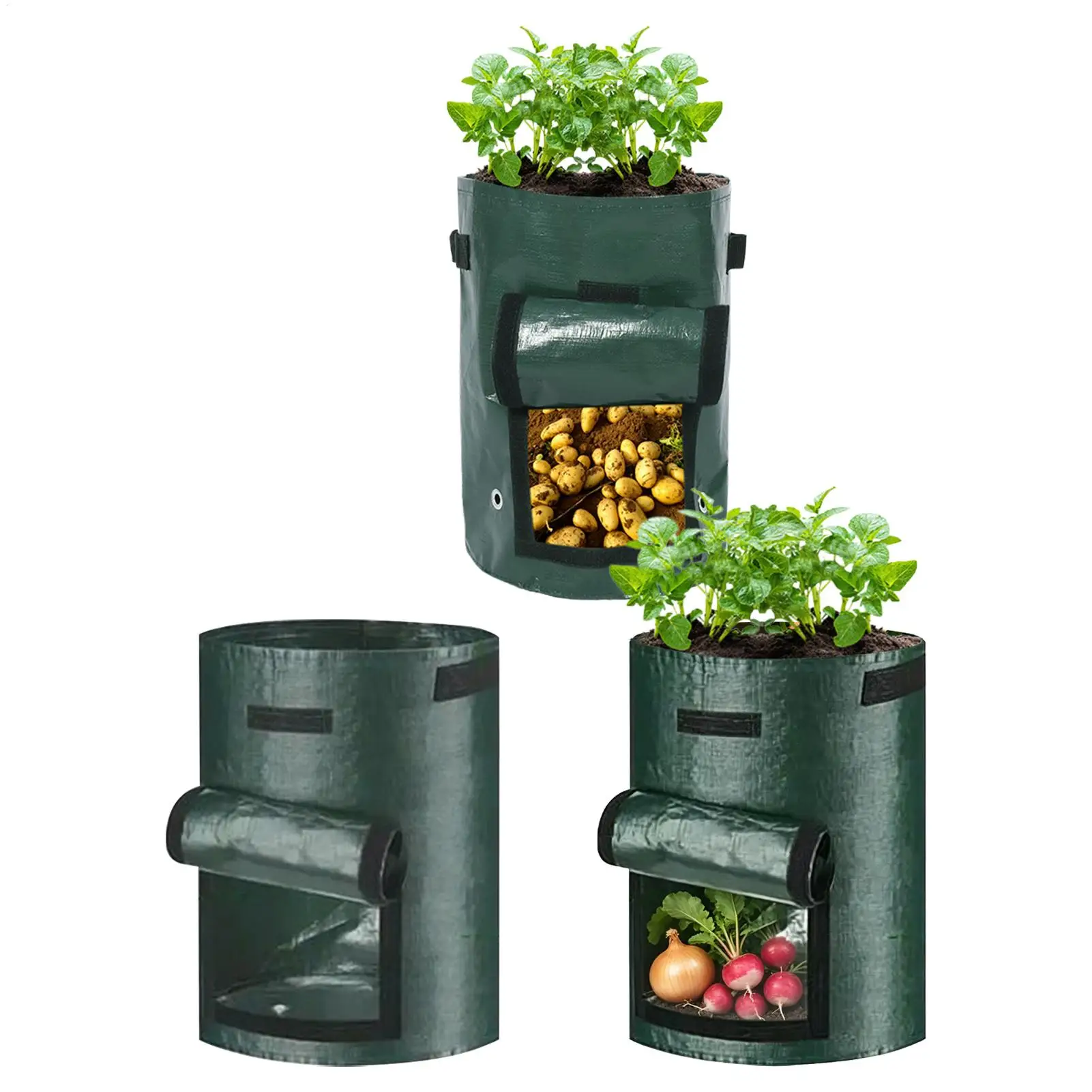 

Мешки для выращивания картофеля, 3 штуки, 10 галлонов, с ручками, для овощей, для дома и улицы, для двора, патио, подоконника