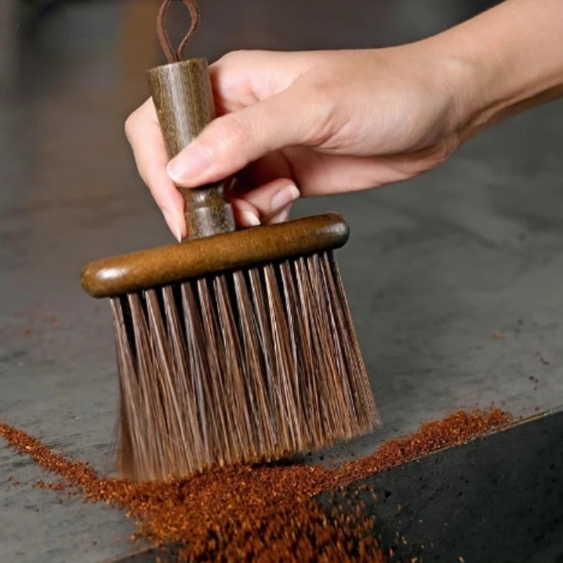 Coffee Powder Cleaning Brush Dusting Accessories Wooden Coffee Grinder Brush Kitchen Coffee Utensils Barista Cleaning Tool Brush