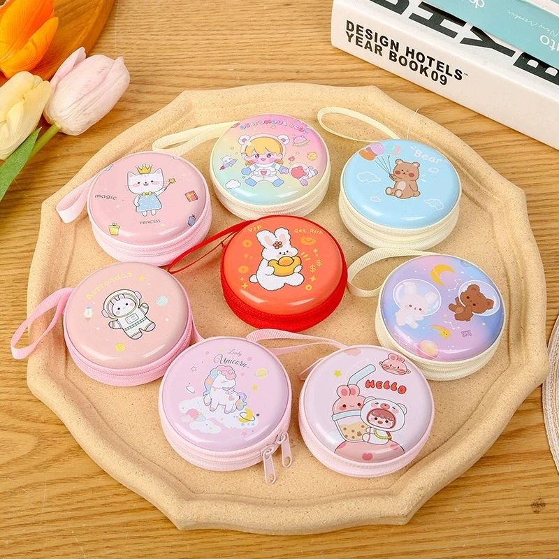 Creative Cartoon Unicorn Wallet Mini Portable Zipper Coin Purse Travel Storage Bag Earphone Keychain Container Small Walle